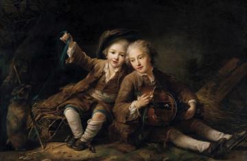 Drouais, François-Hubert - Les enfants du duc de Bouillon -1756 © DR
